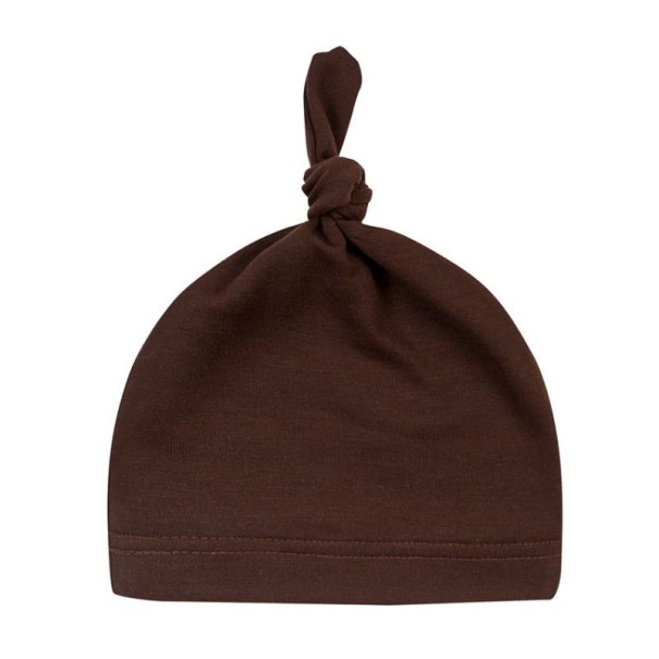 Gorro infantil con nudo marrón