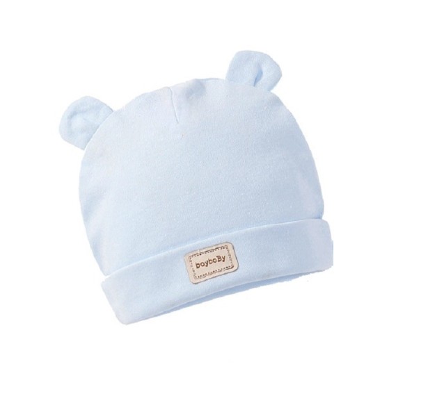 Gorro infantil con orejas azul claro 1