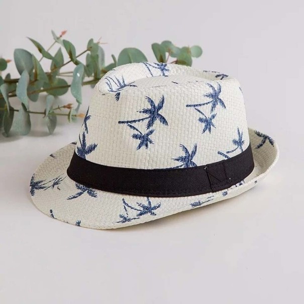 Gorro infantil con palmeras marfil