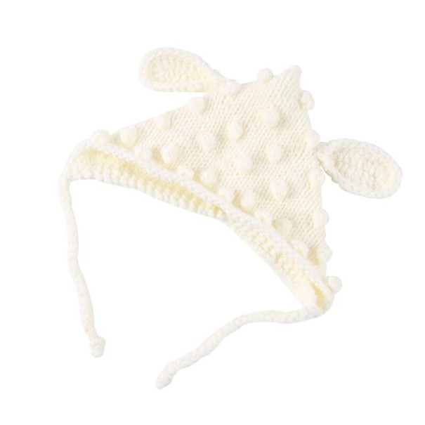 Gorro infantil de crochet con orejas blanco Gorro infantil de crochet con orejas blanco