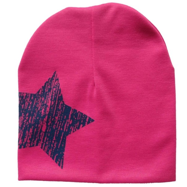 Gorro ligero infantil con estampado de estrellas J3131 rosa oscuro
