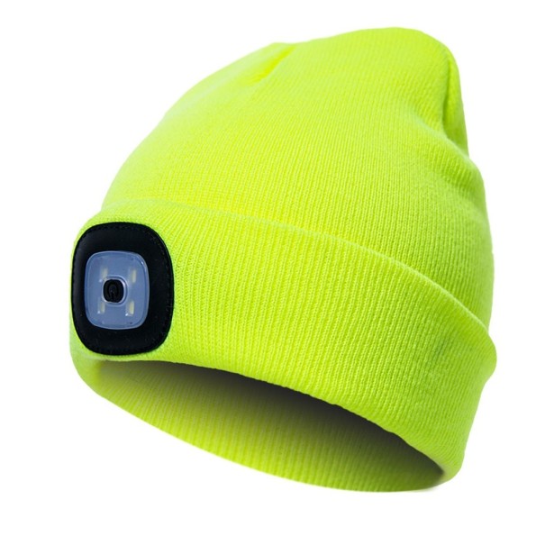 Gorro unisex con linterna verde neón