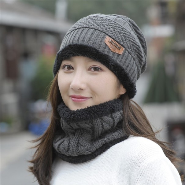 Gorro y bufanda de mujer Megan gris