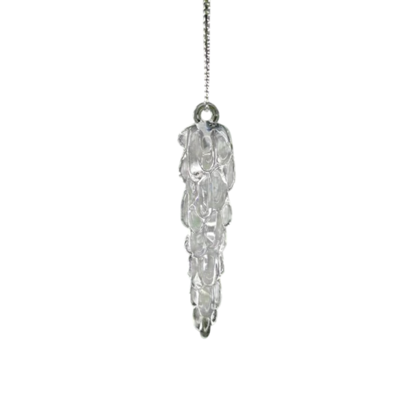 Gotas de gelo transparentes 8 cm em embalagem de 5 unidades Ornamentos de Natal em cristal pendentes para decoração de árvore de Natal, tanto 1