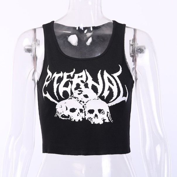 Gothic crop top för kvinnor svart
