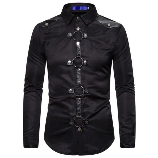 Gothic-Shirt für Herren schwarz L