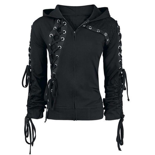 Gothic-Sweatshirt für Damen mit Reißverschluss M