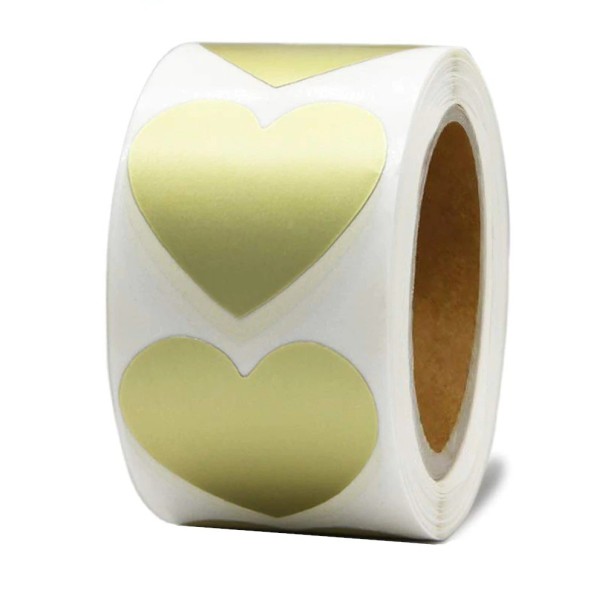 Gouden hartstickers 500/1000 stuks 1