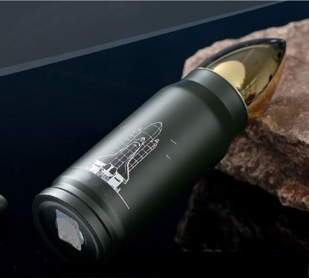 Gourde à pression vert foncé S