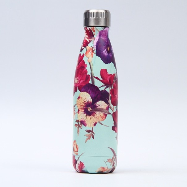 Gourde en acier inoxydable avec motif floral 7