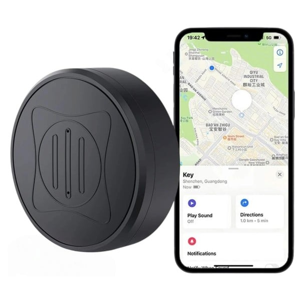 GPS lokátor proti krádeži GF10 Mini tracker Magnetický Průměr 4,12 cm Tenký Alarm Černý Sledování auta i motocyklu v reálném čase 1