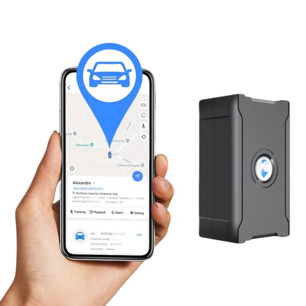 GPS tracker mod tyveri 2G Præcision 5 m Batteri 6000 mAh Driftstid 30 dage Indbygget SIM-kort Sort Til biler og motorcykler 1