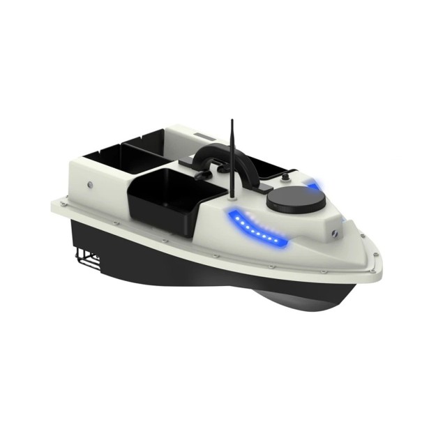 GPS voerboot voor vissen 54 x 27 x 21 cm Draagvermogen 2 kg 600 m afstandsbediening LED-verlichting Meercompartimenten boot grijs