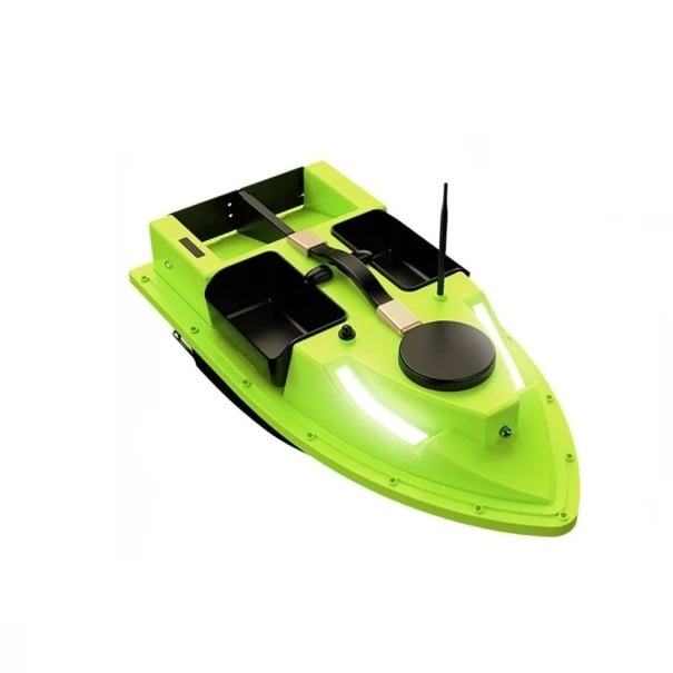 GPS zavážecí loďka na ryby 54 x 27 x 21 cm Nosnost 2 kg 600 m dálkové ovládání LED světla Vícekomorová loď zelená
