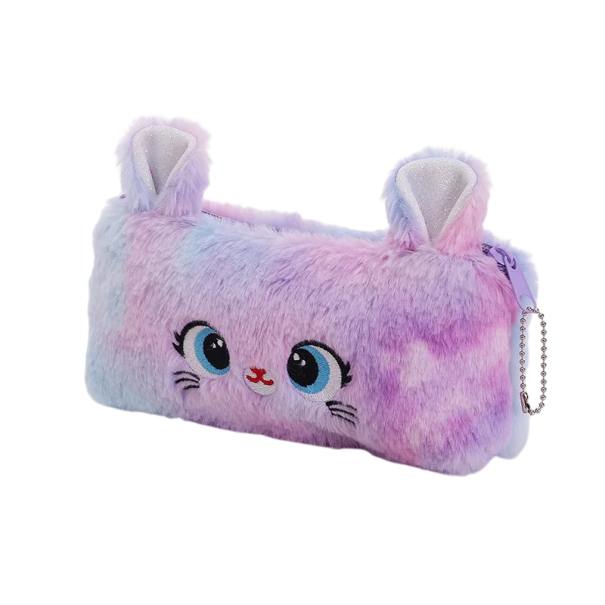 Gradient Kitty Pluche Etui 20x10cm Leuke Etui voor Meisjes Grote Capaciteit Kerstcadeau Stationery Kawaii Schoolbenodigdheden paars