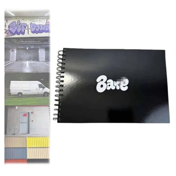 Graffiti Skizzenbuch mit fotografischem Stadt-Hintergrund 22 x 14 cm 180 Blätter Spiralbindung schwarz für Zeichnen und Street Art