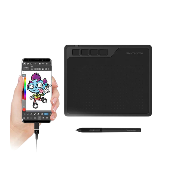 Grafický tablet GAOMON S620 s perem 4 expresní klávesy Pracovní plocha 21,1 x 17,4 cm Kompatibilní s Androidem Černý pro digitální kreslení 1