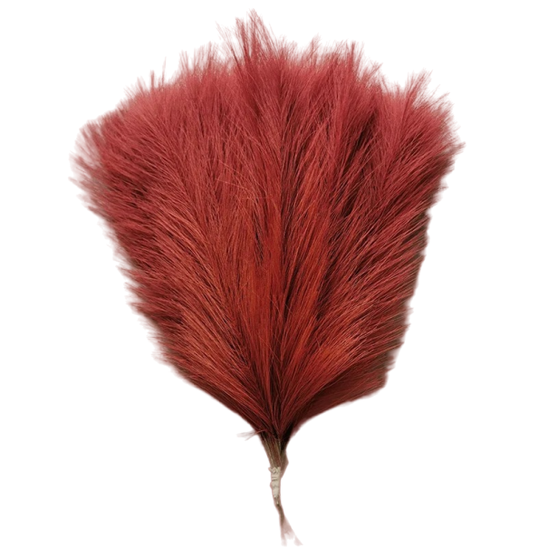Grama de pampas artificial 42 cm 15 unid vermelho