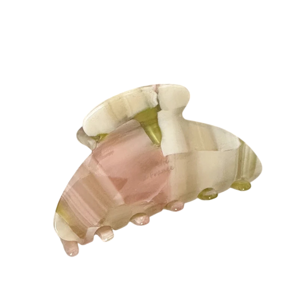 Grampo de cabelo feminino 6,5 cm Design oval elegante e cheio Forte aperto Grampo plástico para penteados diários e festivos branco