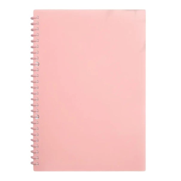 Gran cuaderno sin líneas A4 con 60 hojas en blanco en espiral desmontable con tapas mate para dibujar y tomar notas en la escuela y la oficina rosa
