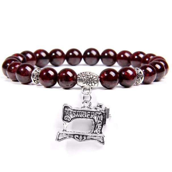 Granaat kralen armband 17 cm 13