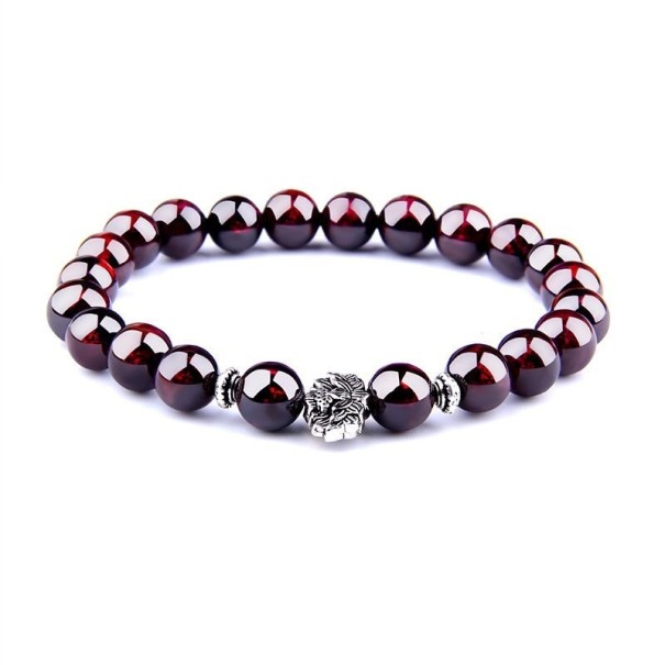 Granaat kralen armband 21 cm 4