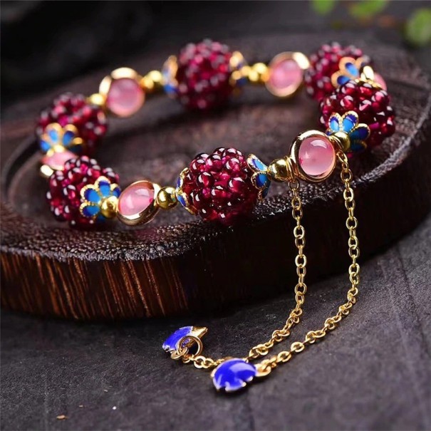 Granatarmband för kvinnor rosa