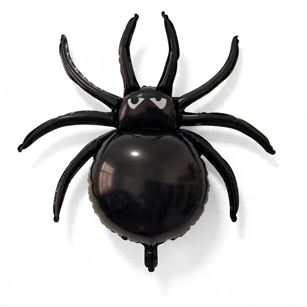 Grand ballon gonflable en forme d'araignée décoration d'Halloween 78 x 82 cm ballon en aluminium noir décoration pour fête d'Halloween et célébrations 1
