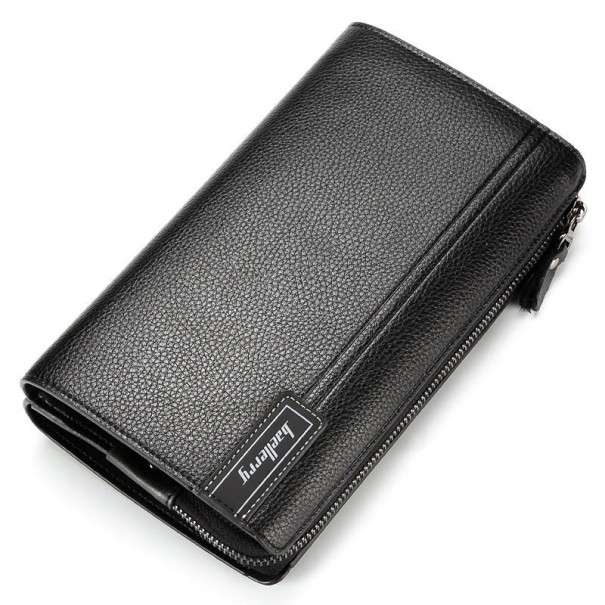 Grand portefeuille en cuir pour homme M419 noir