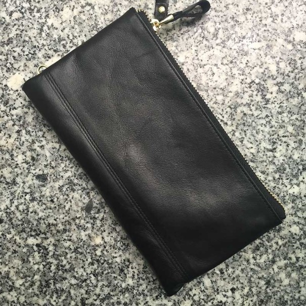 Grand portefeuille en cuir pour homme M488 noir