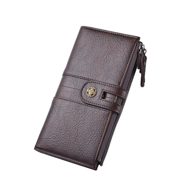 Grand portefeuille en cuir pour homme M543 marron foncé