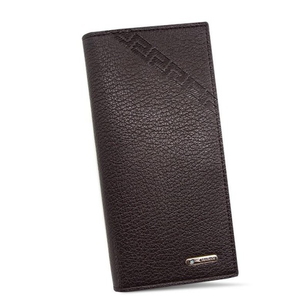Grand portefeuille en cuir pour homme M581 marron foncé