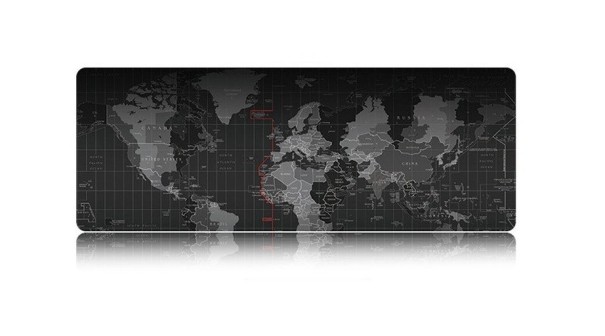Grand tapis de jeu pour souris - Carte du monde 70 cm x 30 cm