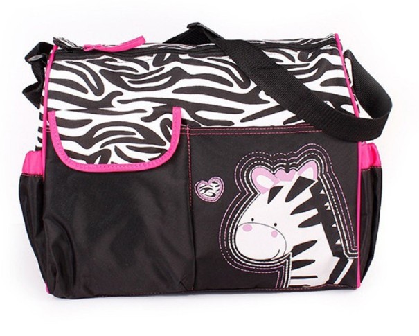 Grande borsa per maternità Jungle rosa scuro