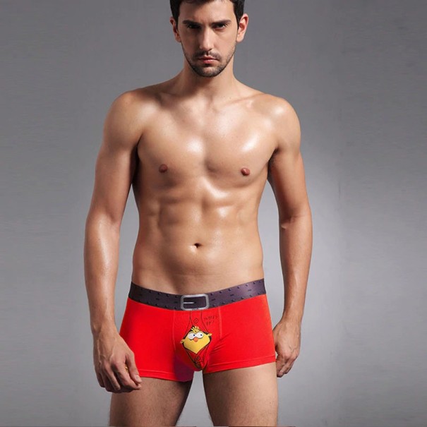 Grappige herenboxershorts met een kuikentje rood XS