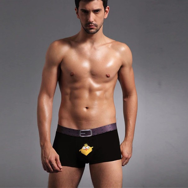 Grappige herenboxershorts met een kuikentje blauw XL