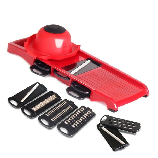 Grater with Interchangeable Blades red