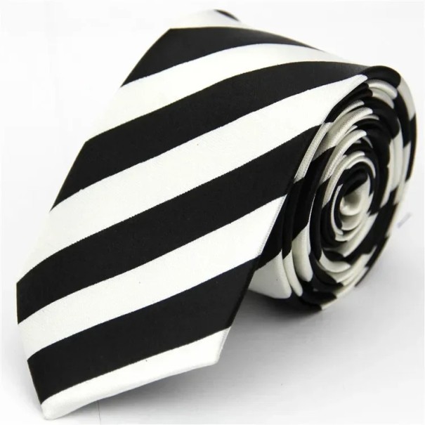 Gravata colorida riscada fina 145 x 5 cm Gravata unissexo estilosa Gravata estreita elegante Acessório moderno para homens e mulheres em eventos sociais e profissionais branco