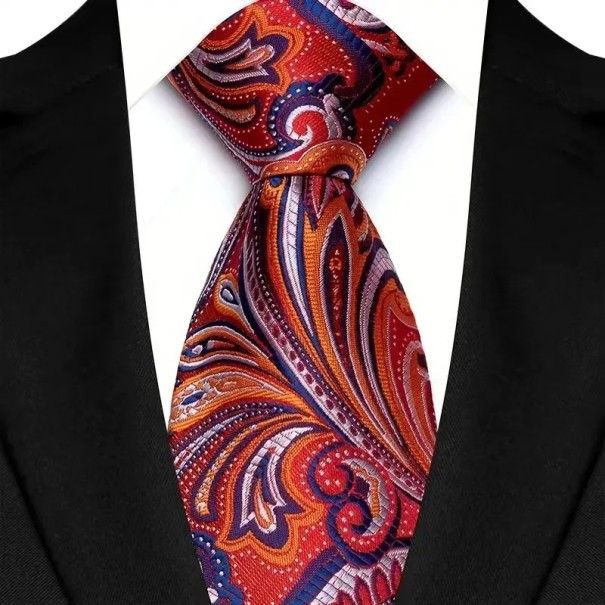 Gravata de seda com padrão marcante 145 x 8 cm Acessório elegante Seda de qualidade Para eventos de negócios e sociais Gravata de luxo para homem 1