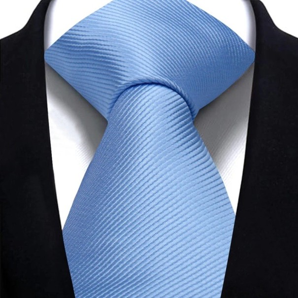 Gravata lisa elegante 146 x 8 cm Gravata clássica para homem Acessório estiloso para fato Gravata para uso formal e informal azul claro