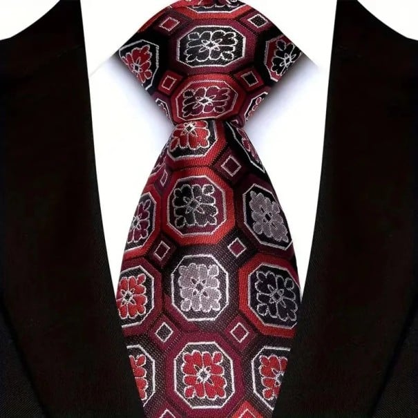 Gravata masculina luxuosa com padrões 145 x 8 cm Acessório formal elegante Gravata estilosa para homens Material de qualidade Ideal para eventos 1