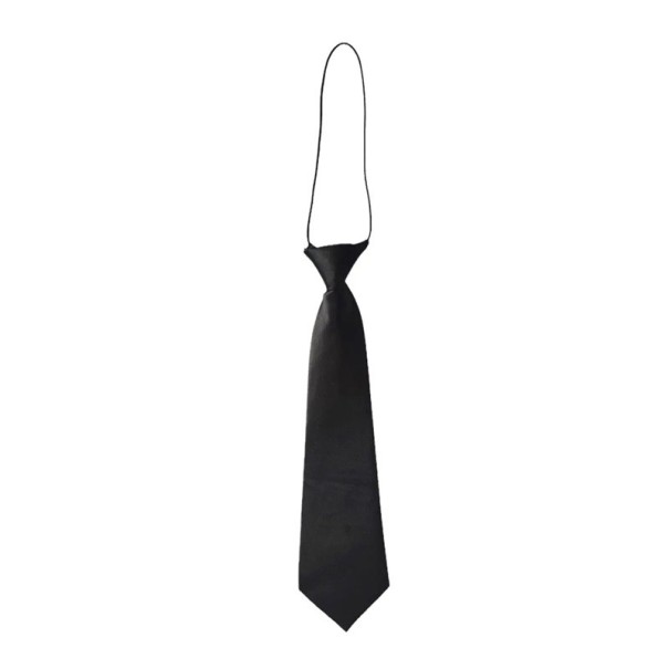 Gravata simples para crianças com elástico no pescoço 27 x 6,5 cm Gravata formal pré-amarrada para crianças Acessório elegante para casamentos, festas e eventos escolares preto