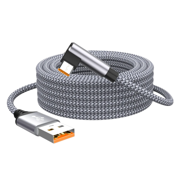 Γρήγορος φορτιστής καλώδιο USB A σε USB C 5 μ koleno 90 μοιρών 6A τύπου C καλώδιο φόρτισης και μεταφοράς δεδομένων για κινητές συσκευές γκρι