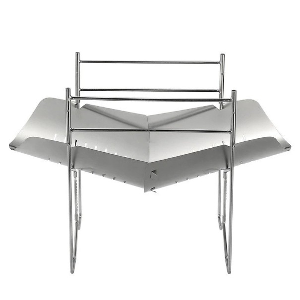 Grelhador de jardim portátil dobrável em aço inoxidável 41,5x26,5x27,5 cm com grelha e bolsa de armazenamento para acampamento e piqueniques 1