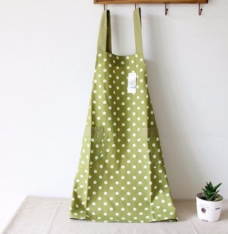 Grembiule da cucina con pois J1959 verde