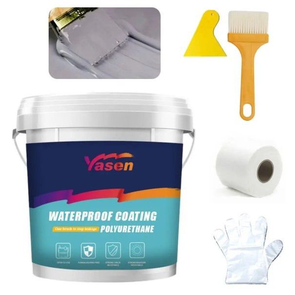Grey Polyurethane Waterproof Coating Water-Based 1000g For Protection Against Moisture and Water 1