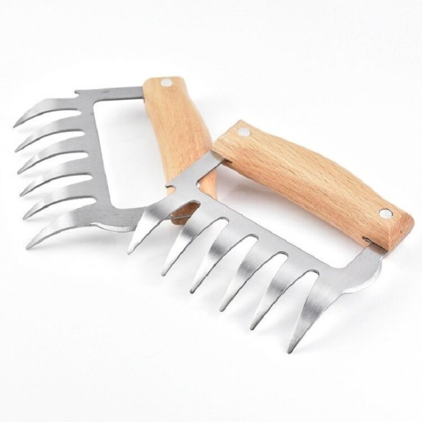 Griffes d'ours pour déchirer la viande 2 pcs marron clair