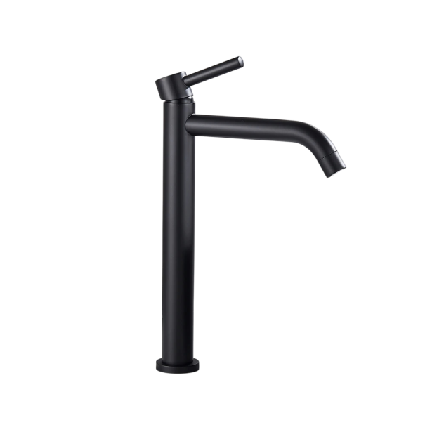 Grifo de lavabo de baño dorado cepillado 37x15x9,6x21x5 cm Grifo moderno para agua caliente y fría Diseño elegante negro
