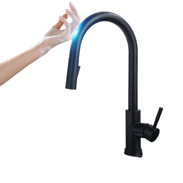 Grifo de lavabo sin contacto negro