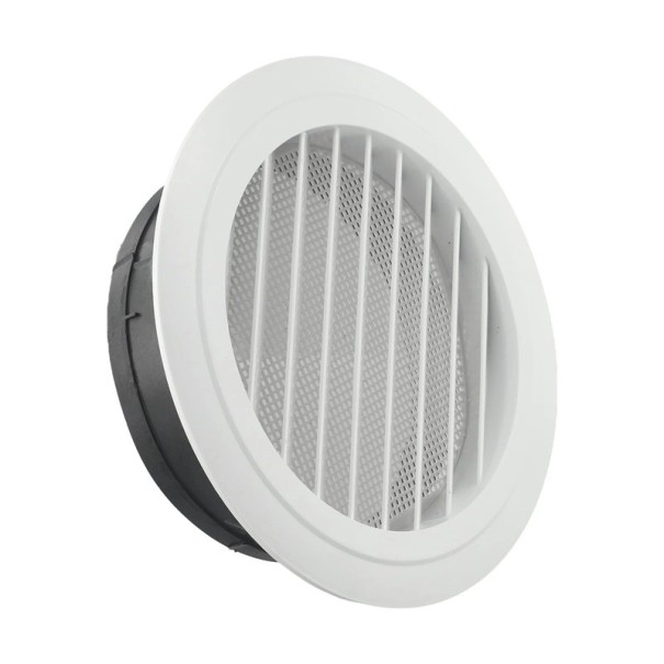 Griglia di ventilazione rotonda 150 mm 192x70x145 mm Griglia in plastica regolabile in ABS Copertura a lamelle per parete e soffitto Copertura di ventilazione resistente per uso interno 1